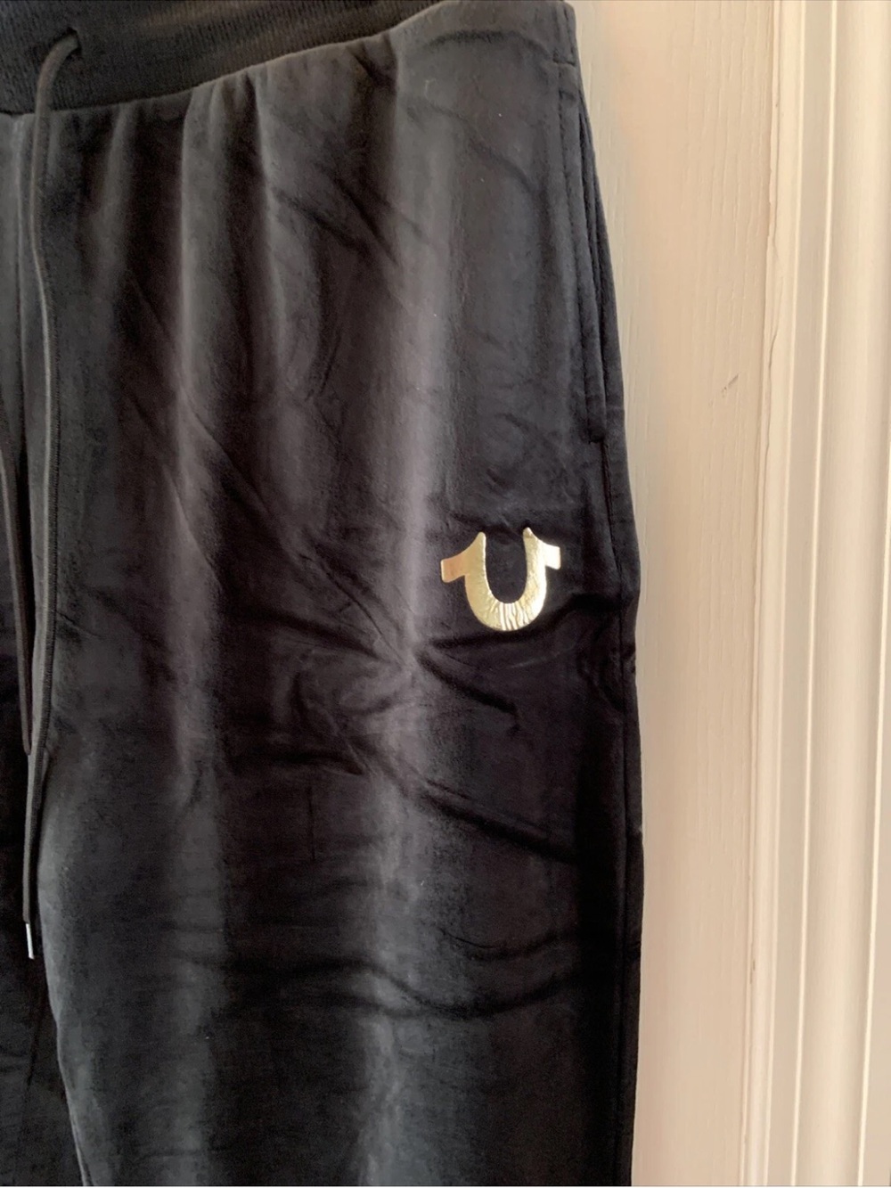 True religion ladies velour black pants - Picture 3 of 5